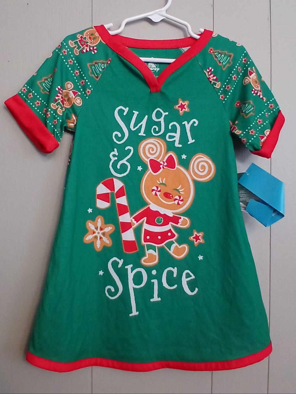 Disney Nwt Minnie Gingerbread Girls Size 3  Holiday Pajama
